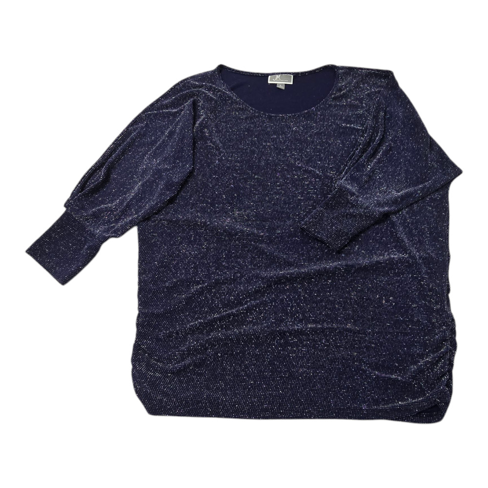 JM Collection Top Large Midnight Blue with silver sparkles